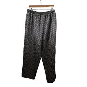 Robert Louis XXL Silk Blend Black & Gold Geometric Pattern Elastic Waist Pants